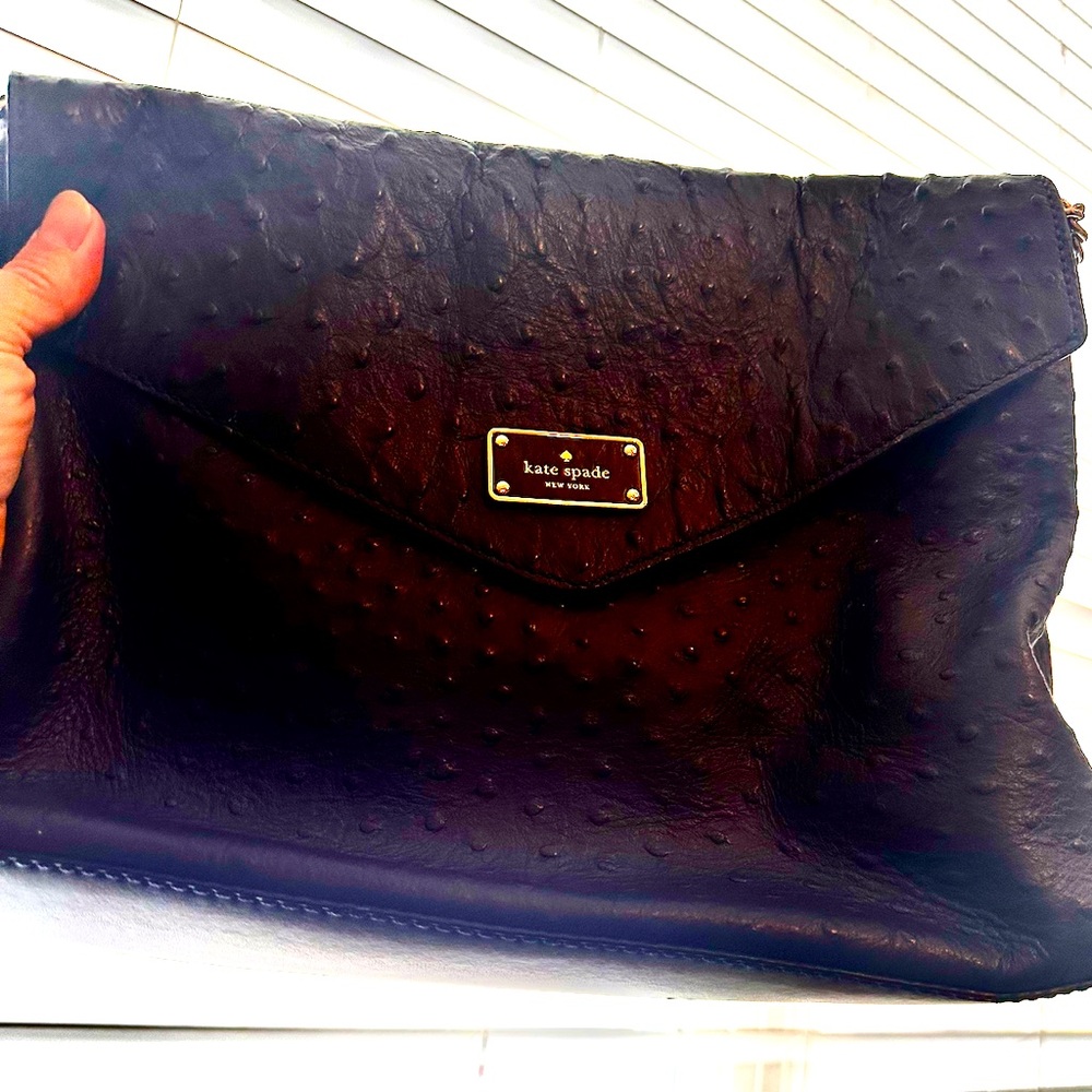 Kate Spade Dark Blue Textured Shoulder Bag - Picture 2 of 11